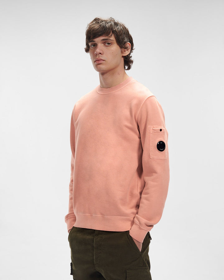 C.P Company Sweat rose Emerized Diagonal en polaire - Lothaire boutiques