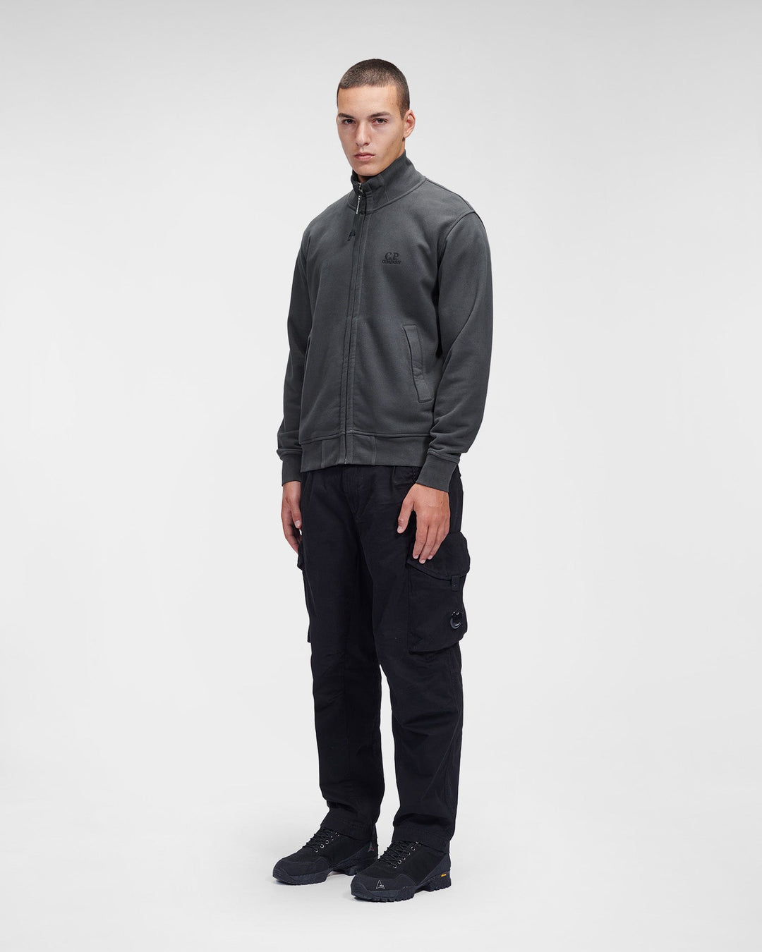 C.P Company Sweat zippé Brushed & Emerized Diagonal Fleece - Lothaire