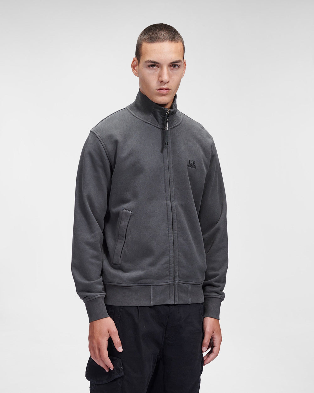 C.P Company Sweat zippé Brushed & Emerized Diagonal Fleece - Lothaire