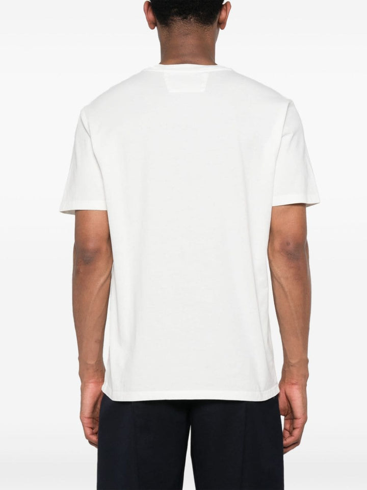 C.P Company - T-shirt gauze white en coton à logo imprimé - Lothaire