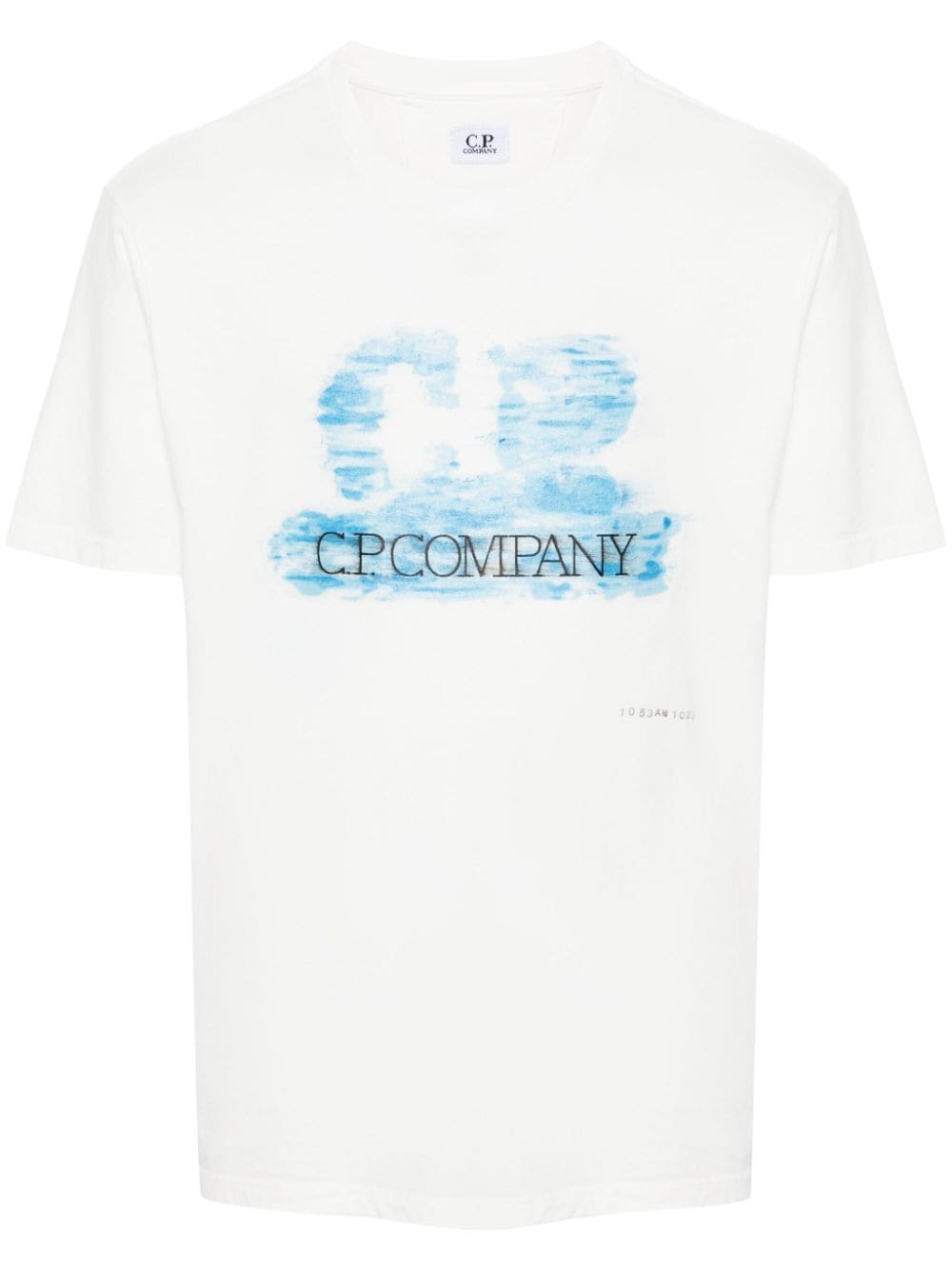 C.P Company - T-shirt gauze white en coton à logo imprimé - Lothaire