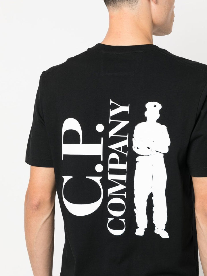 C.P. COMPANY -T-shirt noir 30/1 Jersey Reverse Print - Lothaire
