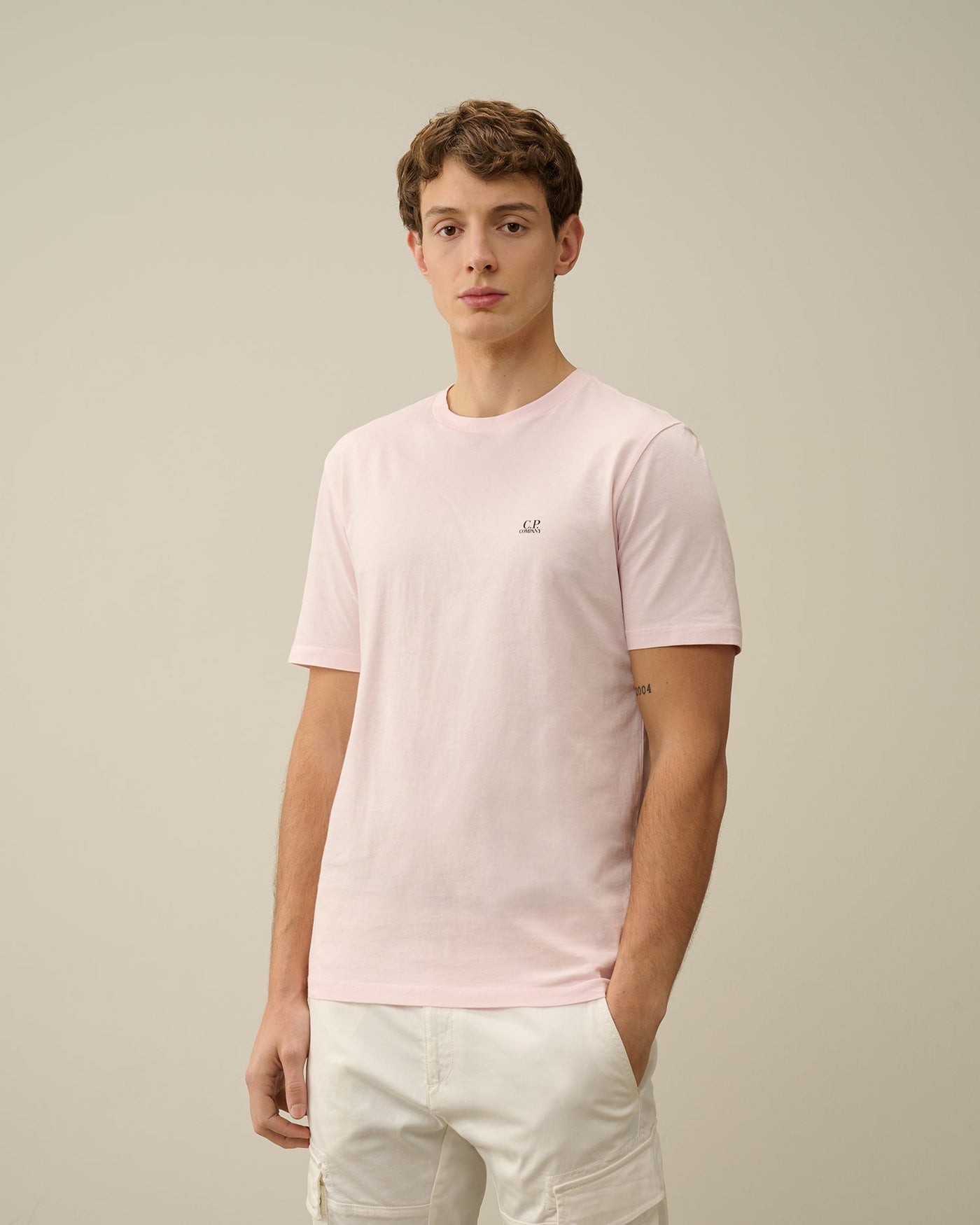 CP Company -T-shirt rose 30/1 Jersey Goggle - Lothaire