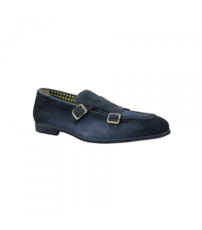 Doucal's - Mocassins Bleu daim double boucles - Lothaire