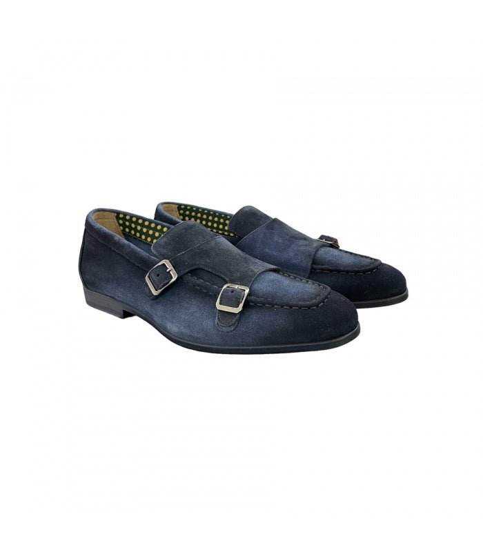 Doucal's - Mocassins Bleu daim double boucles - Lothaire