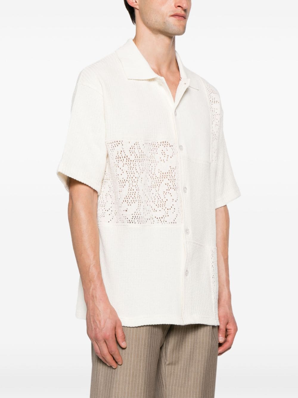 Drôle de Monsieur - Chemise en coton à design patchwork - Lothaire