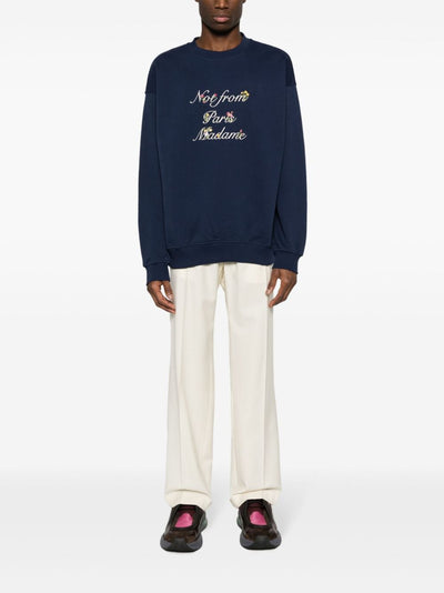 Drôle de Monsieur - Le Sweatshirt navy Slogan à fleurs - Lothaire