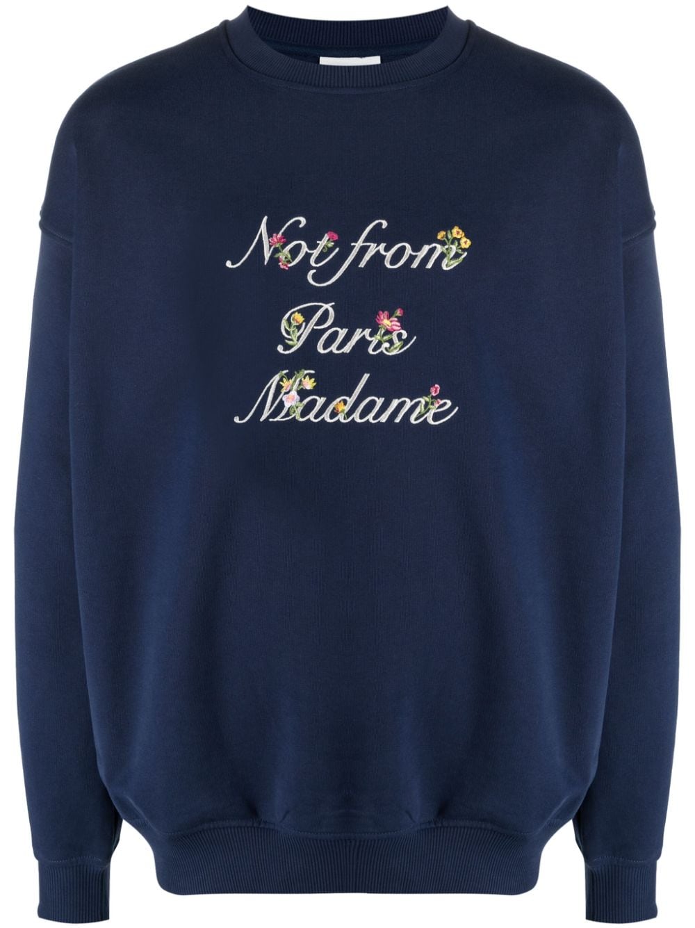 Drôle de Monsieur - Le Sweatshirt navy Slogan à fleurs - Lothaire