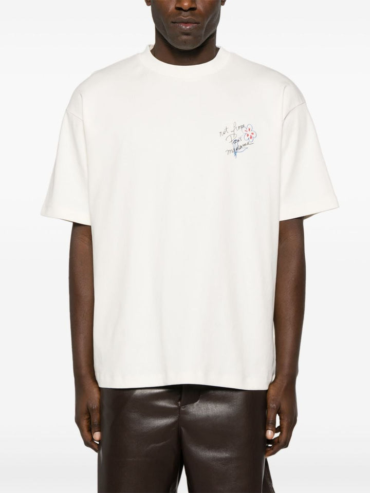 Drôle de Monsieur - Le T-Shirt crème Slogan Esquisse - Lothaire