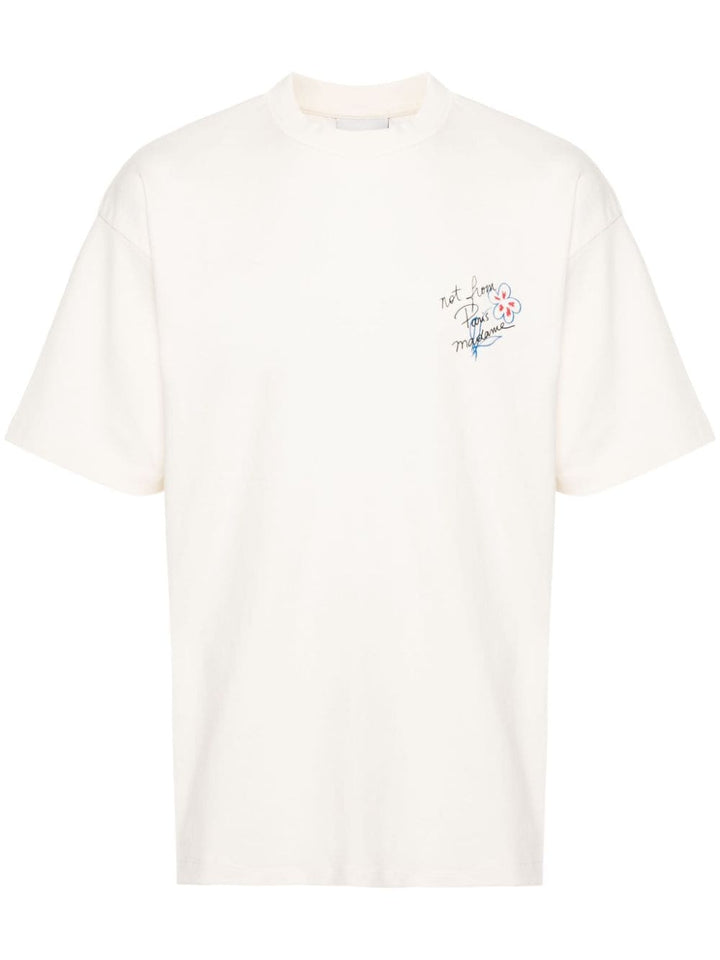 Drôle de Monsieur - Le T-Shirt crème Slogan Esquisse - Lothaire