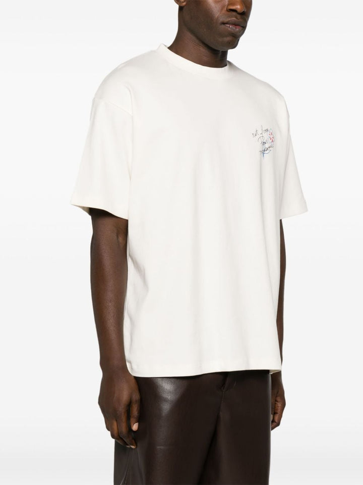Drôle de Monsieur - Le T-Shirt crème Slogan Esquisse - Lothaire