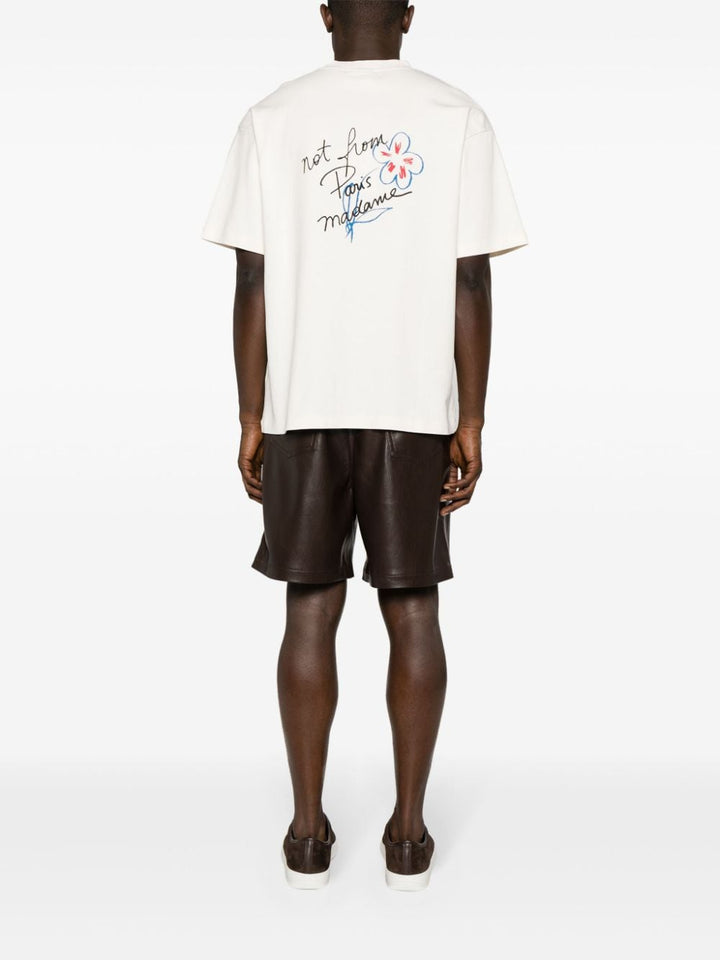 Drôle de Monsieur - Le T-Shirt crème Slogan Esquisse - Lothaire