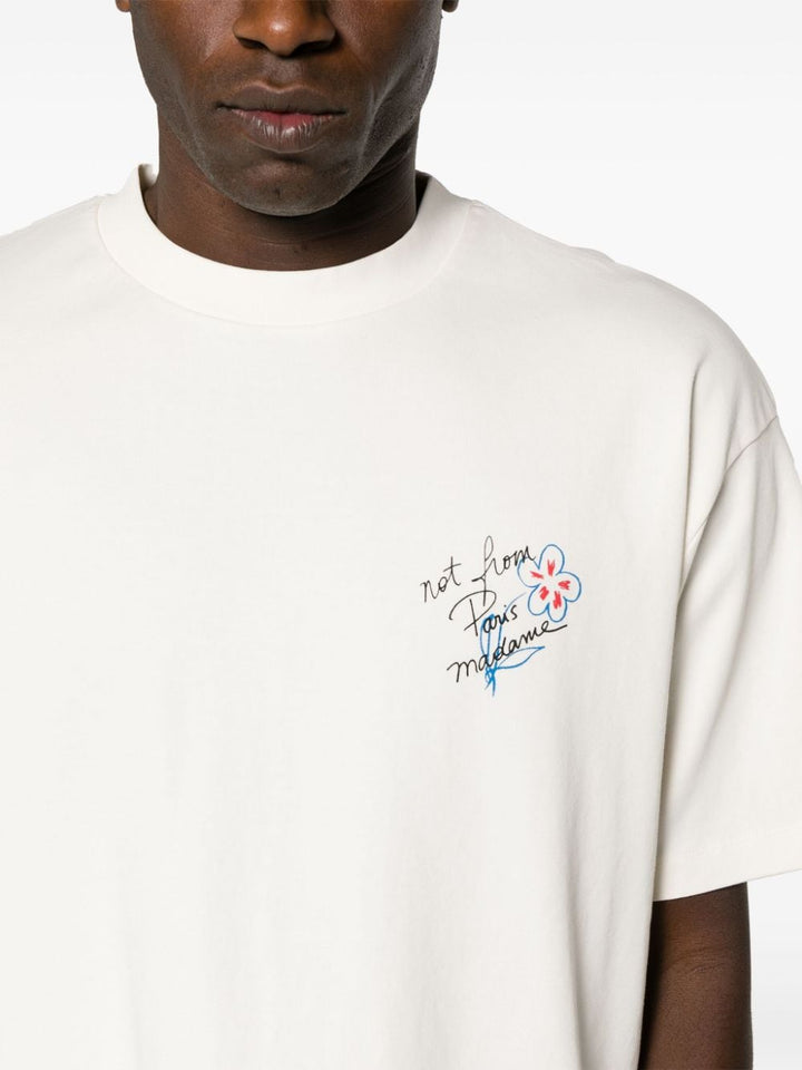 Drôle de Monsieur - Le T-Shirt crème Slogan Esquisse - Lothaire
