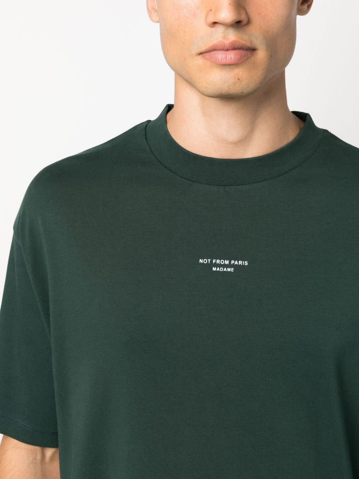 Drôle de Monsieur - Le T-shirt vert 'Slogan' - Lothaire