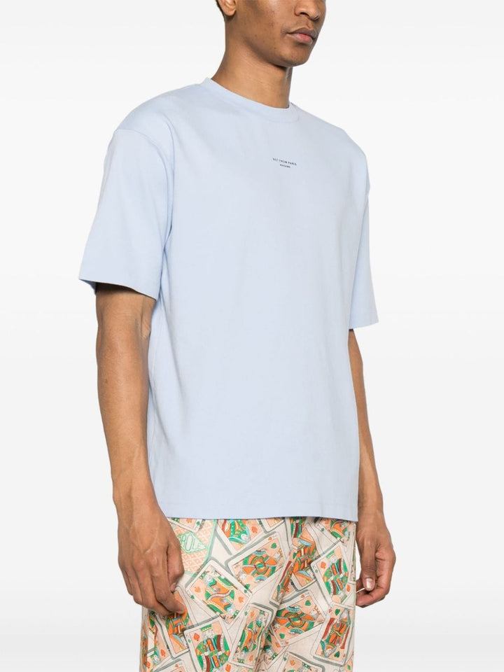 Drôle de Monsieur - T-shirt bleu ciel en coton à slogan imprimé - Lothaire