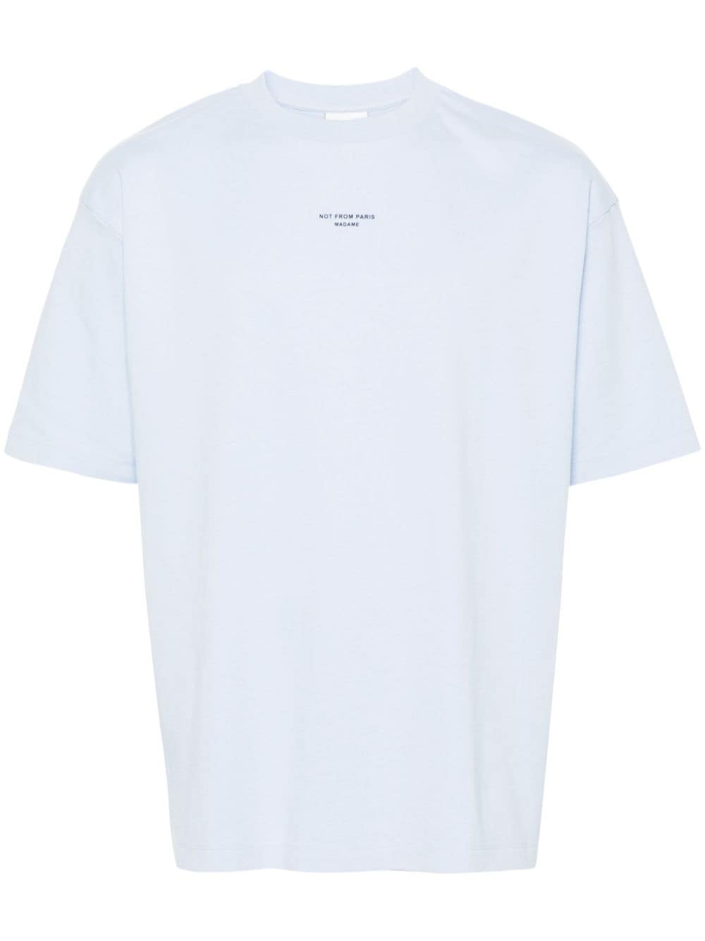 Drôle de Monsieur - T-shirt bleu ciel en coton à slogan imprimé - Lothaire
