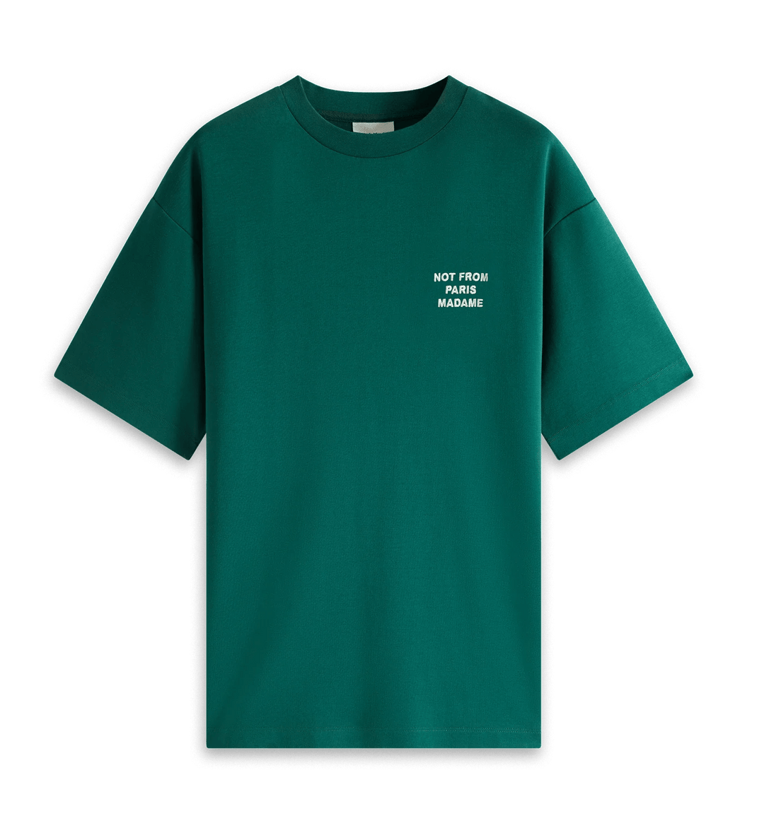Drôle de Monsieur - T Shirt vert à slogan brodé - Lothaire