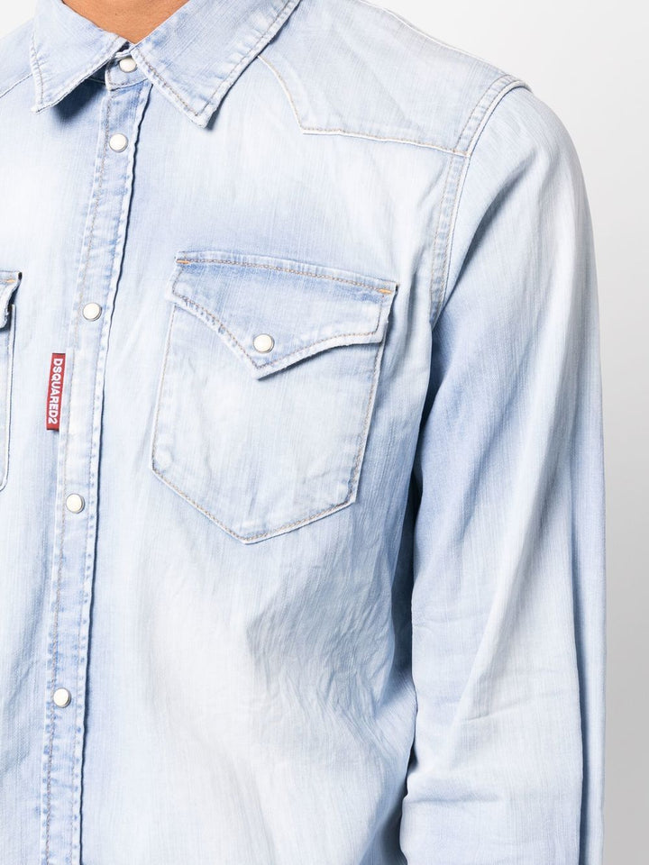 Dsquared2 Chemise en jean à étiquette logo - Lothaire