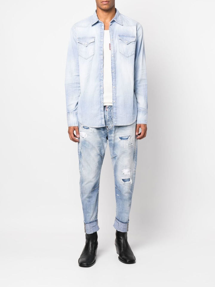 Dsquared2 Chemise en jean à étiquette logo - Lothaire