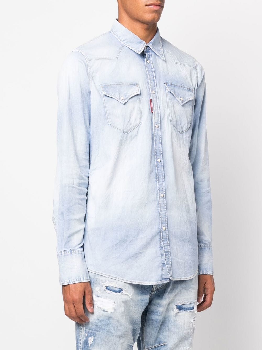 Dsquared2 Chemise en jean à étiquette logo - Lothaire