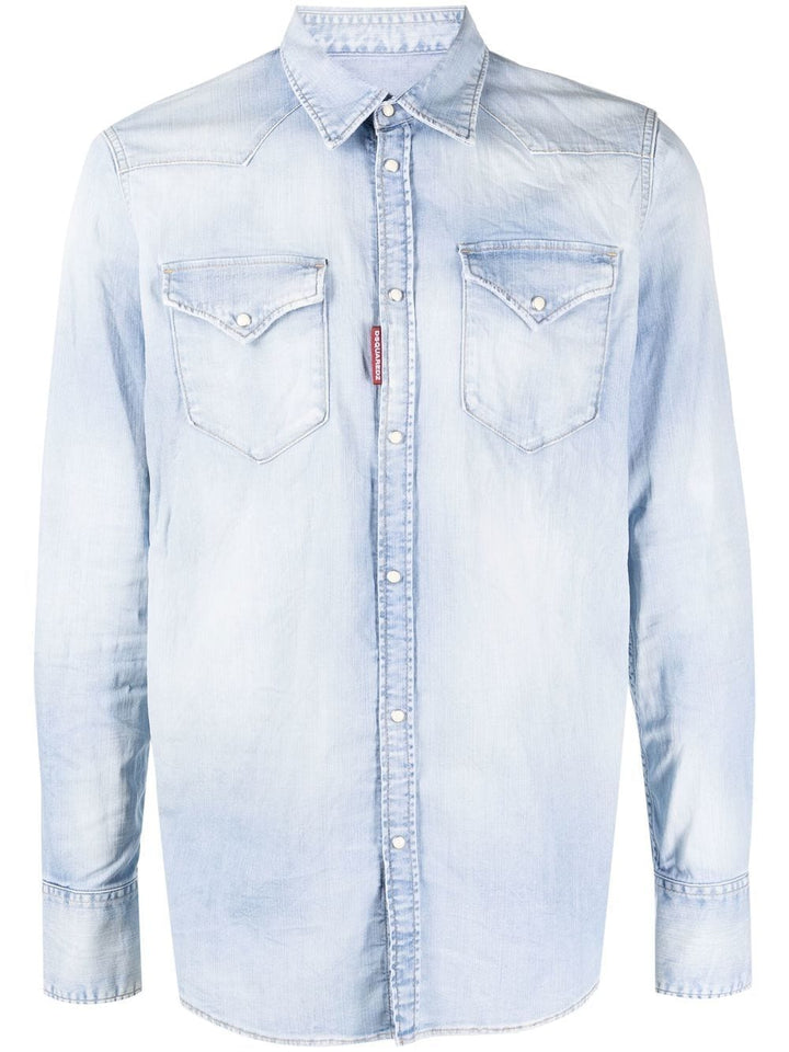 Dsquared2 Chemise en jean à étiquette logo - Lothaire