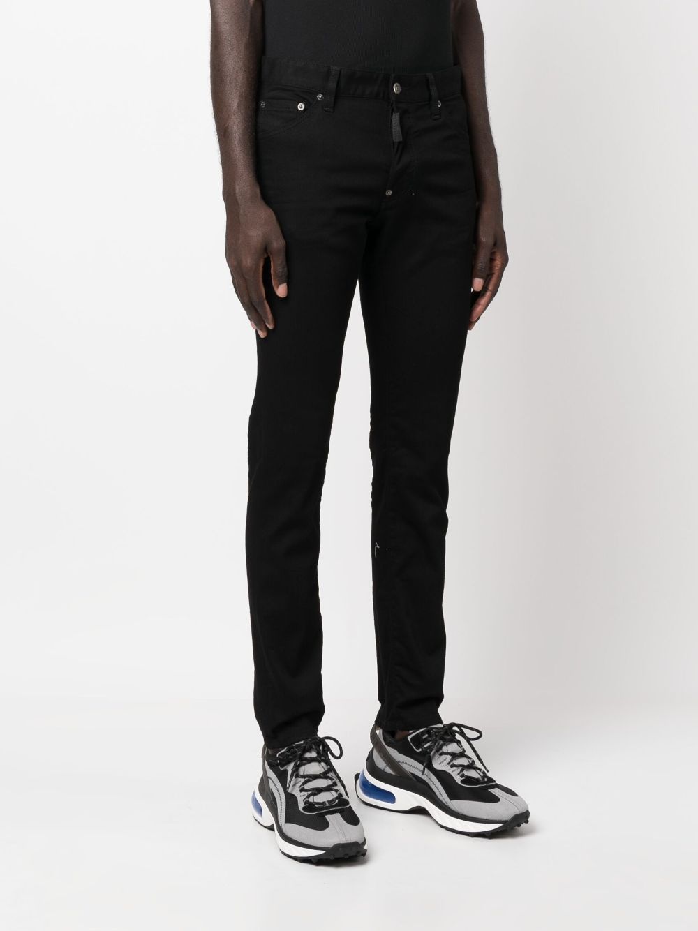 Dsquared2 Jean brut noir slim à patch logo - Lothaire