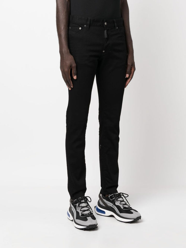 Dsquared2 Jean brut noir slim à patch logo - Lothaire