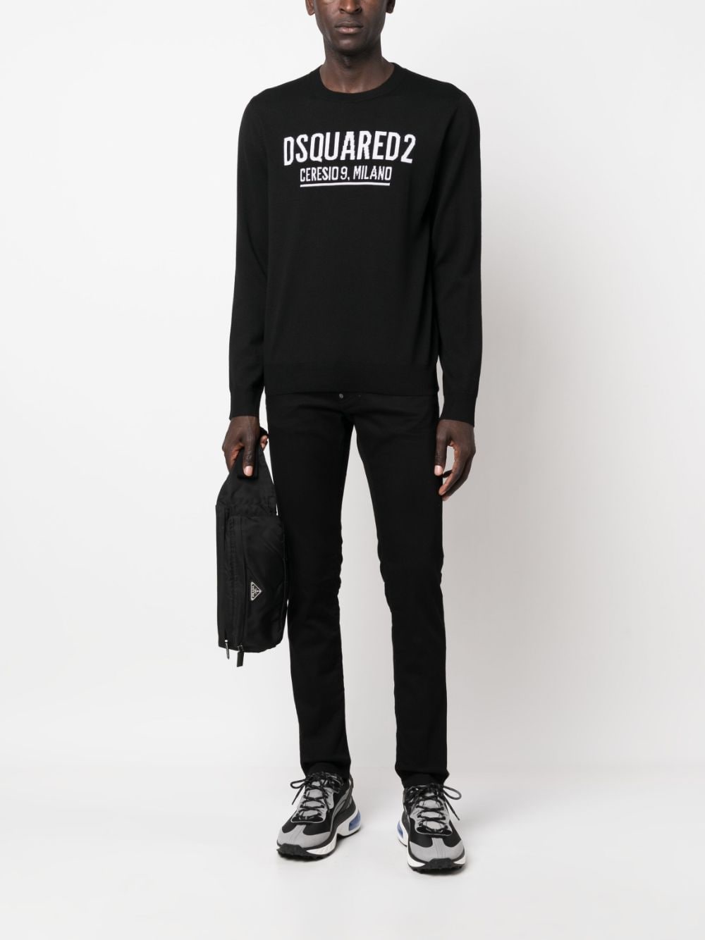 Dsquared2 Jean brut noir slim à patch logo - Lothaire