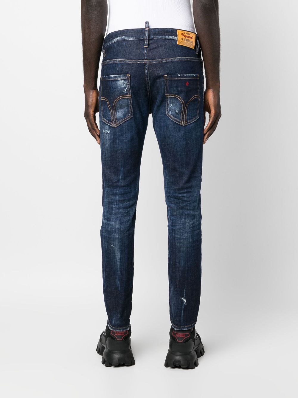 Dsquared2 Jean cigarette à effet usé - Lothaire