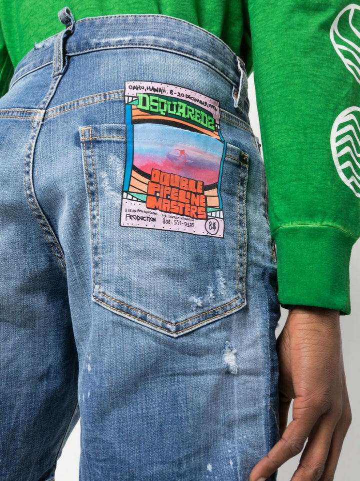 Dsquared2 Short en jean à effet usé - Lothaire