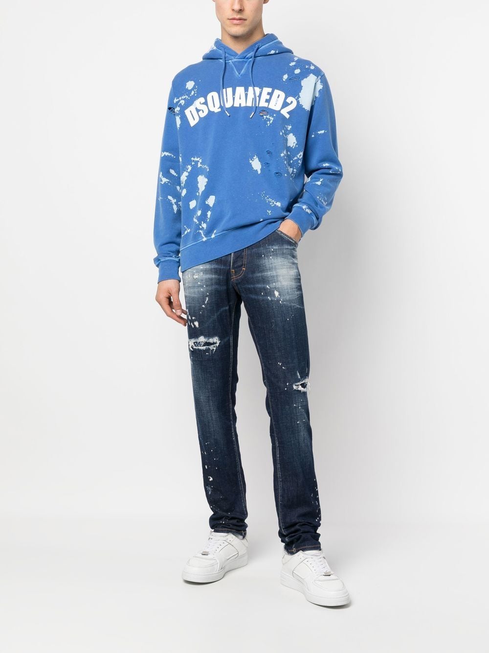 Dsquared2 Sweat à capuche à effet usé - Lothaire