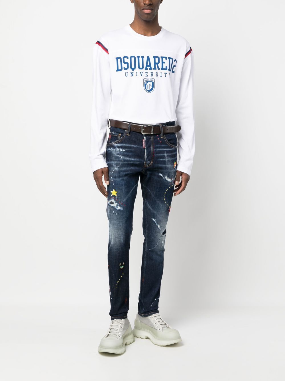 Dsquared2 t-shirt à manches longues imprimé - Lothaire