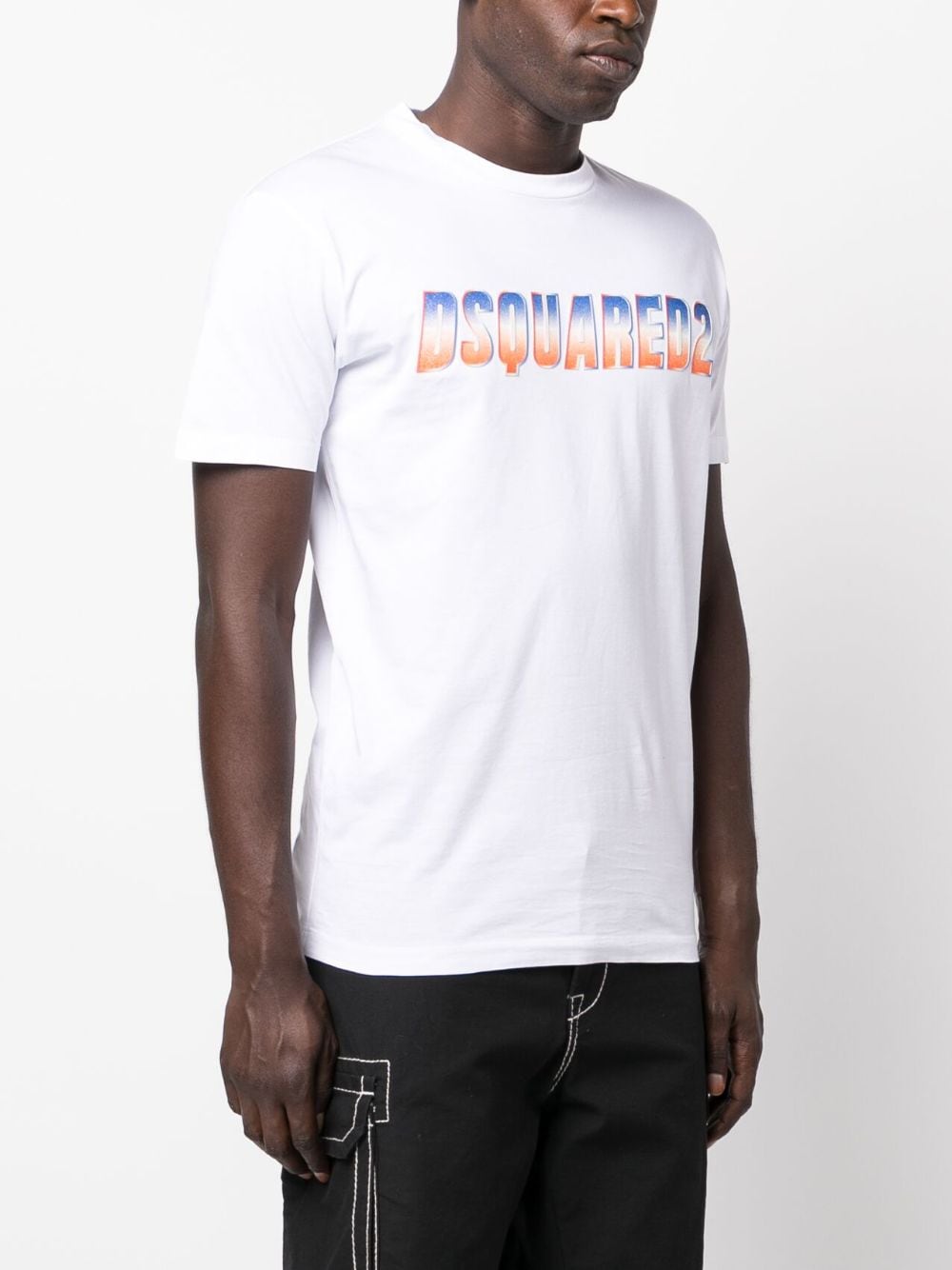 Dsquared2 T-shirt blanc en coton à logo imprimé - Lothaire