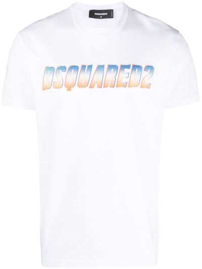 Dsquared2 T-shirt blanc en coton à logo imprimé - Lothaire
