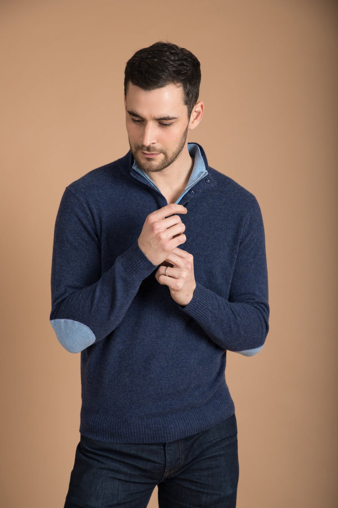 ESTHEME - Col montant zip/boutons bicolore I 2 Fils I 100% Cachemire - Lothaire boutiques (7115825250469)