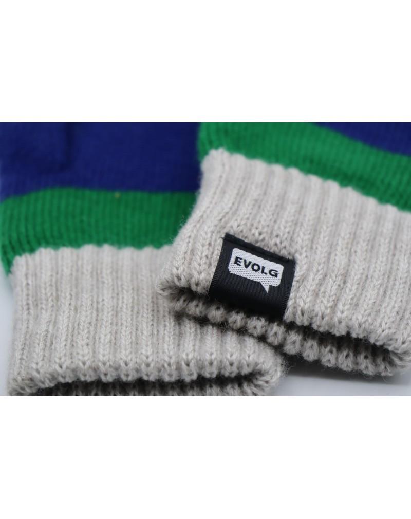 Evolg Gants Maille AXIS Gris / Bleu / Vert - Lothaire boutiques