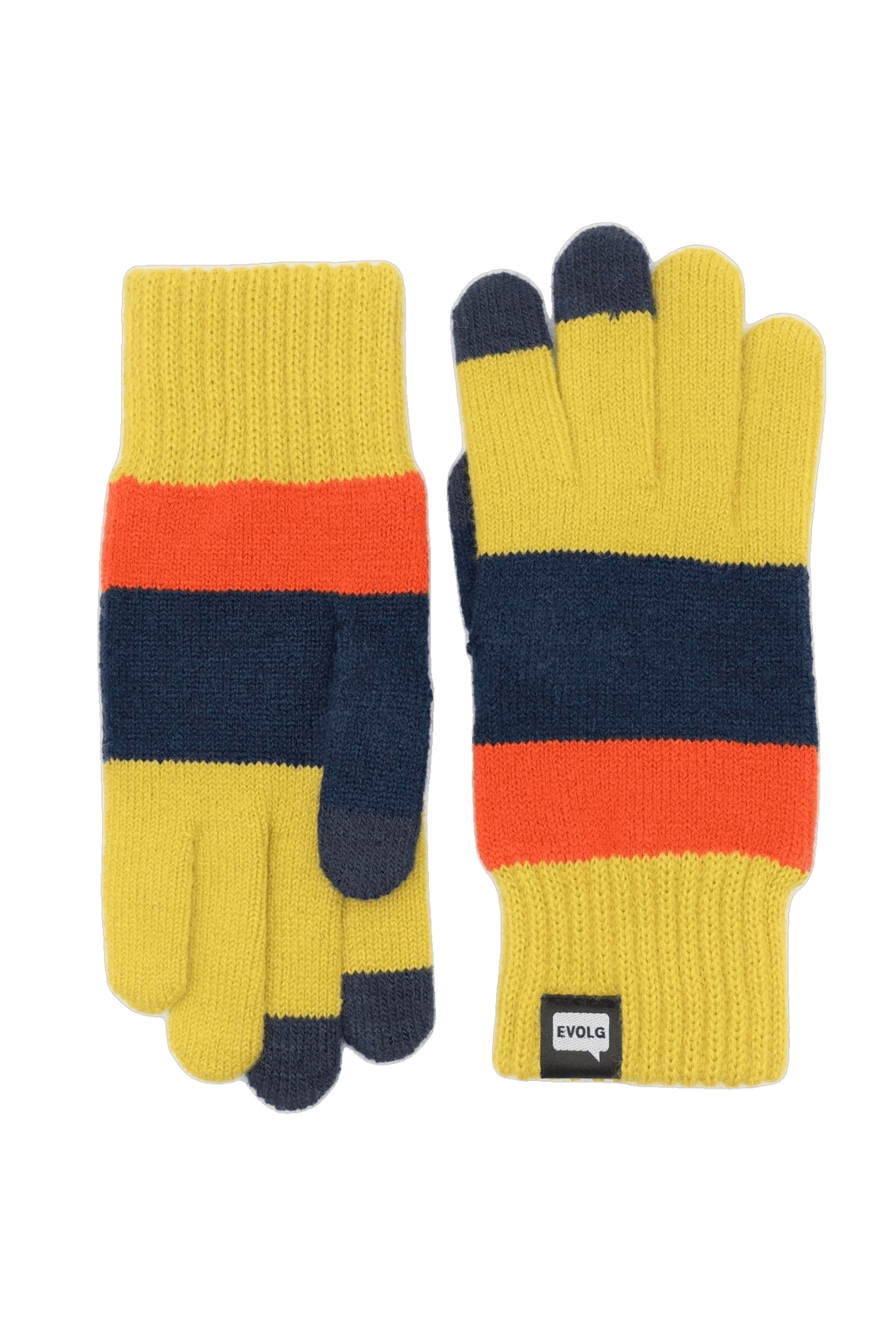 Evolg Gants Maille AXIS Moutarde / Bleu / Orange - Lothaire