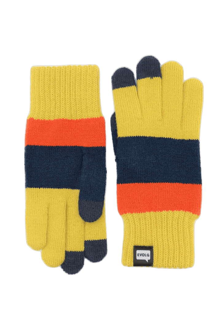 Evolg Gants Maille AXIS Moutarde / Bleu / Orange - Lothaire