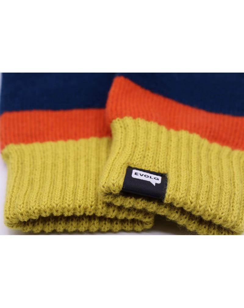 Evolg Gants Maille AXIS Moutarde / Bleu / Orange - Lothaire boutiques