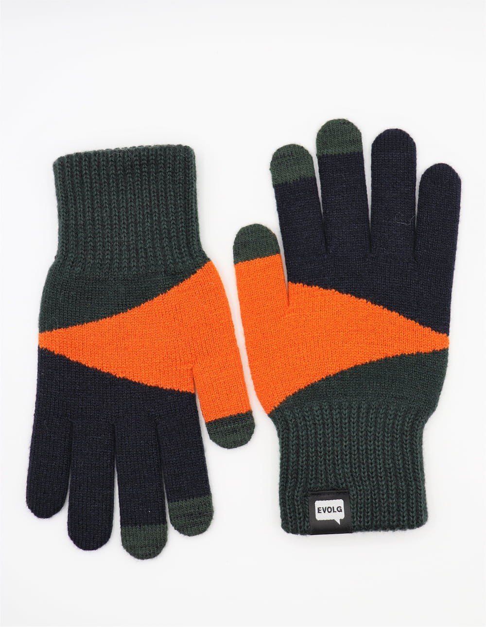 Evolg Gants Maille TORI-CO2 Orange / Noir / Vert - Lothaire boutiques