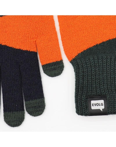 Evolg Gants Maille TORI-CO2 Orange / Noir / Vert - Lothaire boutiques