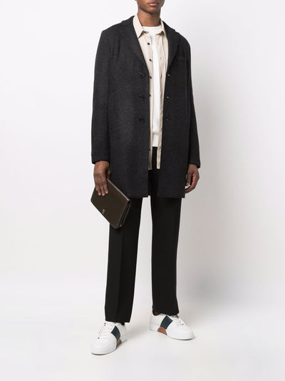 Harris Wharf London - manteau à simple boutonnage Anthracite - Lothaire boutiques (6983837679781)