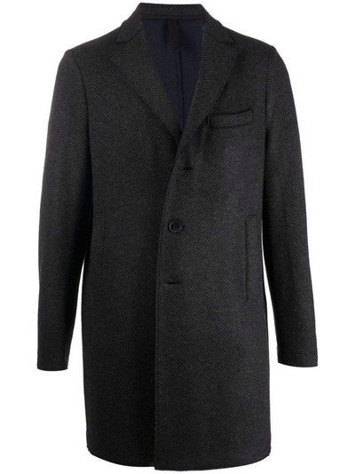 Harris Wharf London - manteau à simple boutonnage Anthracite - Lothaire boutiques (6983837679781)