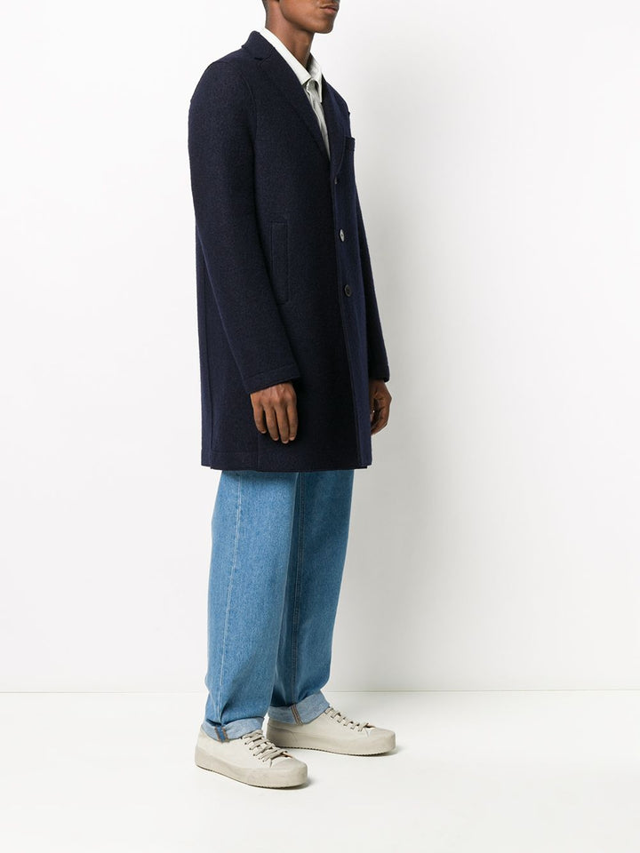 Harris Wharf London - Manteau droit classique Marine - Lothaire boutiques (7069734731941)