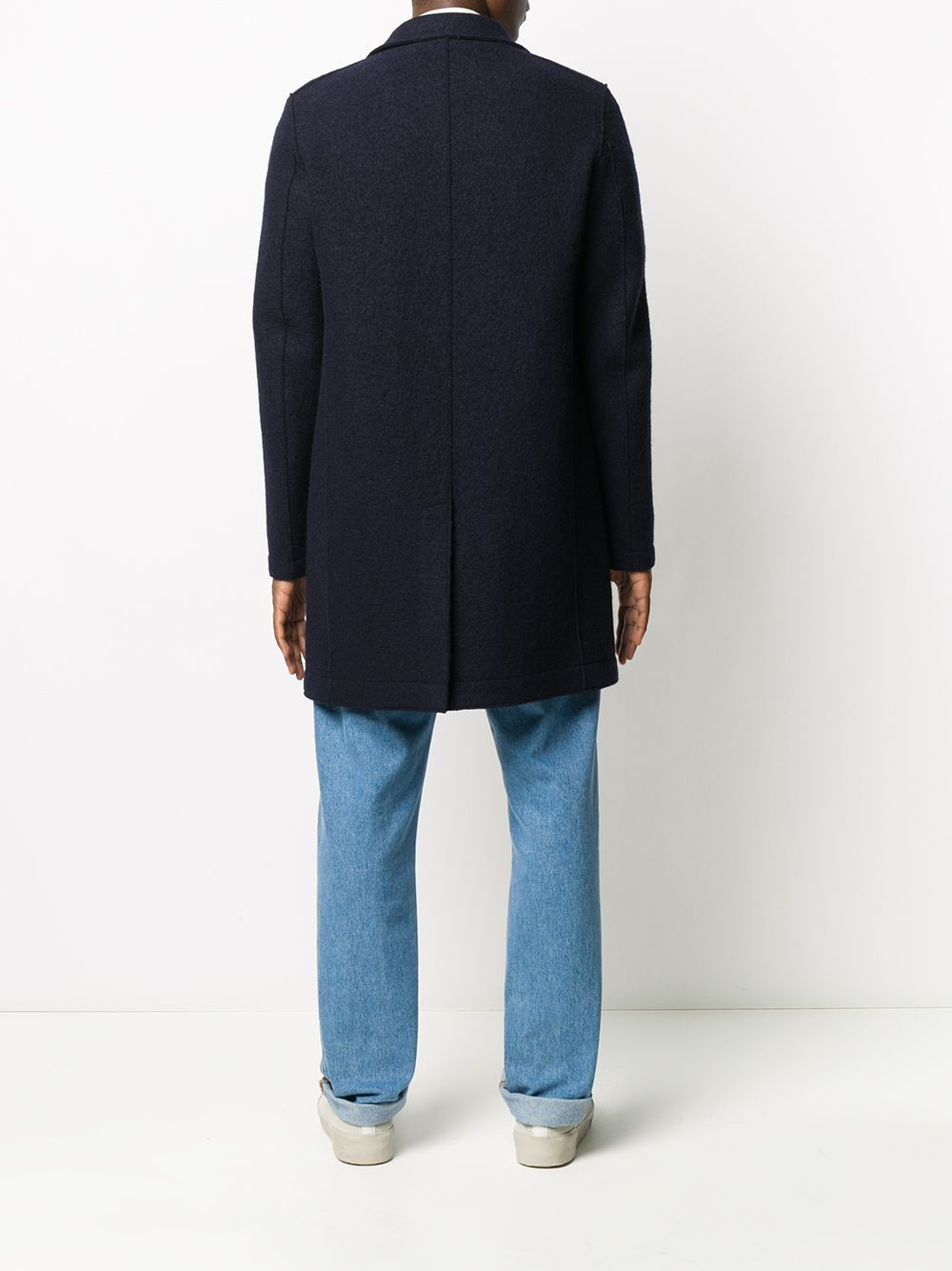 Harris Wharf London - Manteau droit classique Marine - Lothaire boutiques (7069734731941)