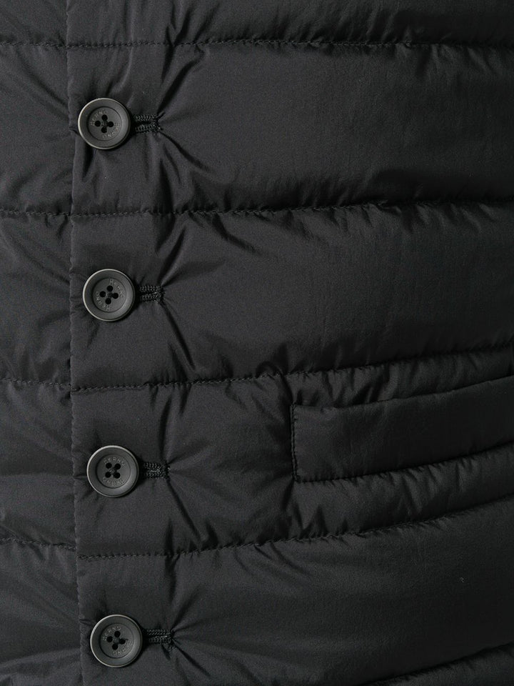 Herno - Gilet noir matelassé à boutonnière - Lothaire