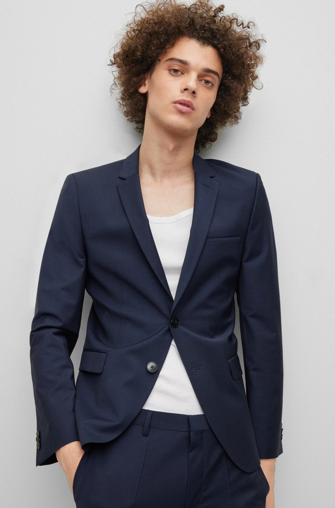 Costume Bleu Hugo Boss Homme Costume De Ville Type De Haut Veste