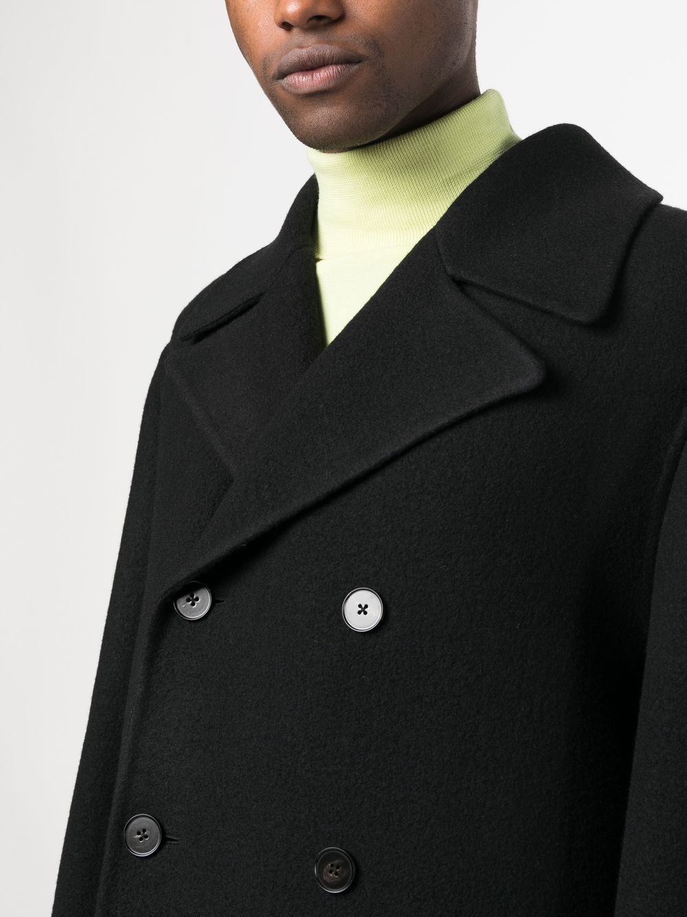 Manteau Long Jil Sander En Laine Vierge Bleu Poussiéreux - Occasion Proche Du Neuf