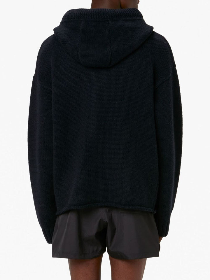 JW Anderson Sweat navy à capuche zippé - Lothaire