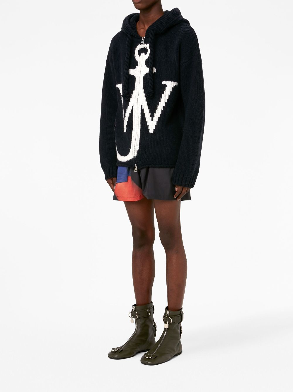 JW Anderson Sweat navy à capuche zippé - Lothaire